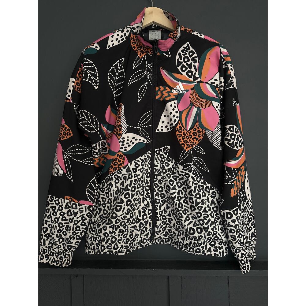 Farm Rio X Adidas Farm Rio Print Relaxed Lightweight Windbreaker Size Small - Picture 5 of 14
